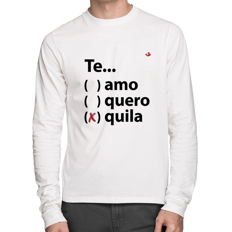 Camiseta Algodão Te... quila Manga Longa - Branca