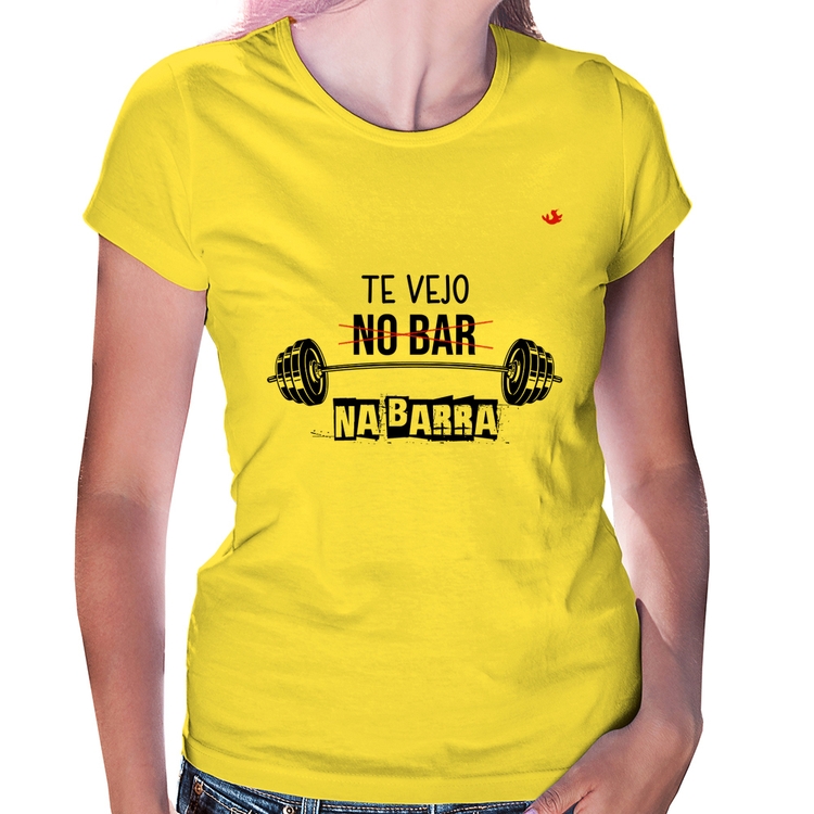 Baby Look Te vejo na barra - Amarela