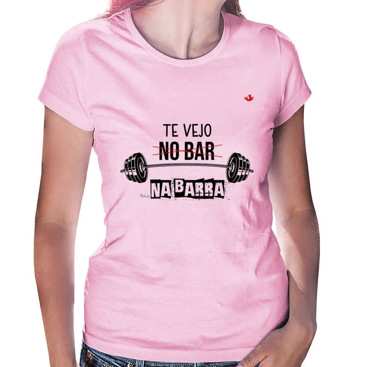 Baby Look Te vejo na barra - Rosa Bebê