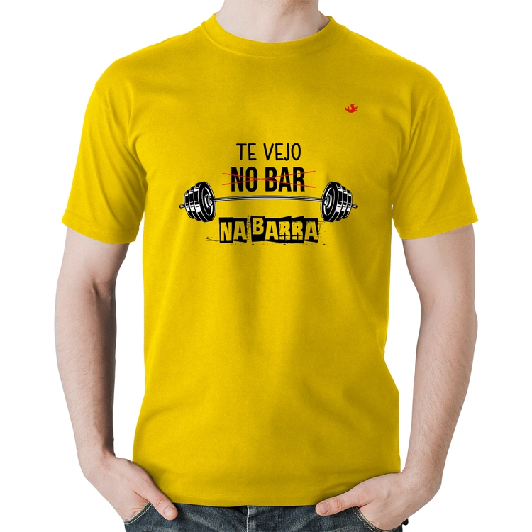 Camiseta Algodão Te vejo na barra - Amarela
