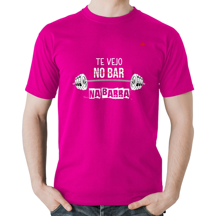 Camiseta Algodão Te vejo na barra - Rosa