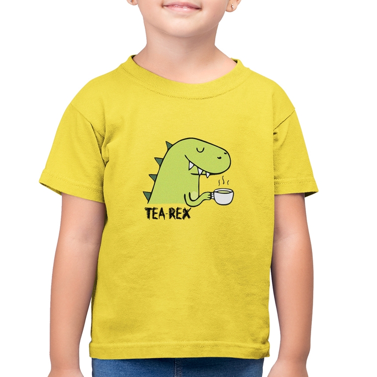 Camiseta Algodão Infantil Tea-Rex - Amarelo Canário