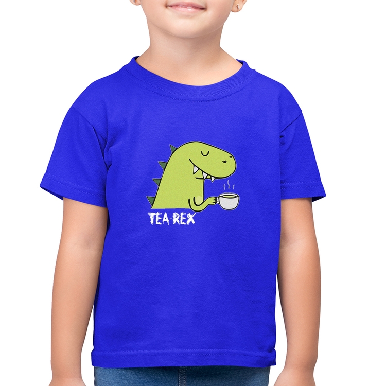 Camiseta Algodão Infantil Tea-Rex - Azul Royal