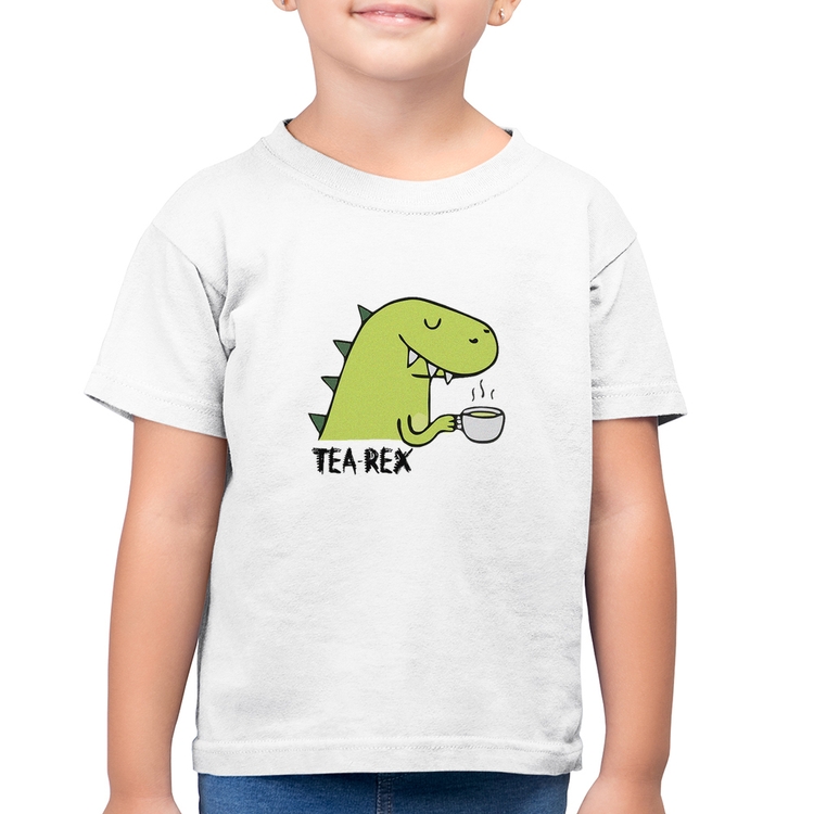 Camiseta Algodão Infantil Tea-Rex - Branca