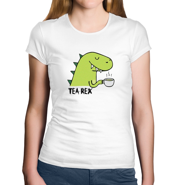 Baby Look Algodão Tea-Rex - Branca