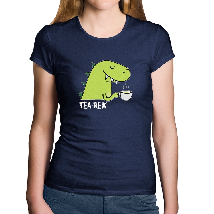 Baby Look Algodão Tea-Rex - Marinho