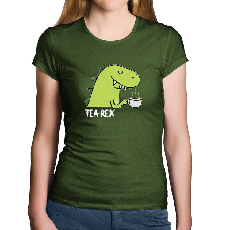 Baby Look Algodão Tea-Rex - Musgo