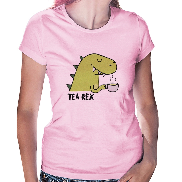 Baby Look Tea-Rex - Rosa Bebê