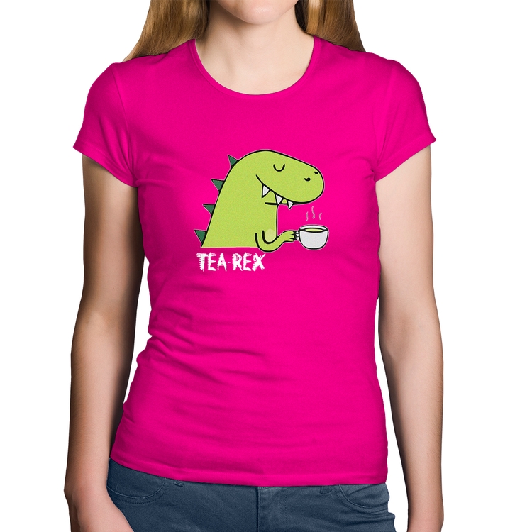 Baby Look Algodão Tea-Rex - Rosa