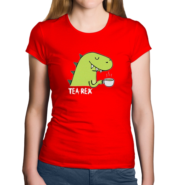 Baby Look Algodão Tea-Rex - Vermelha