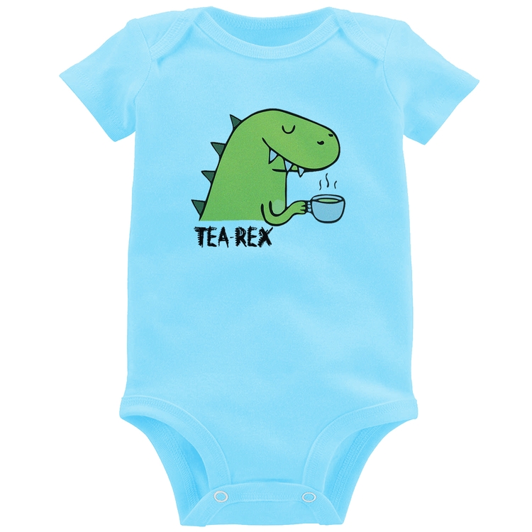 Body Bebê Tea-Rex - Azul Bebê