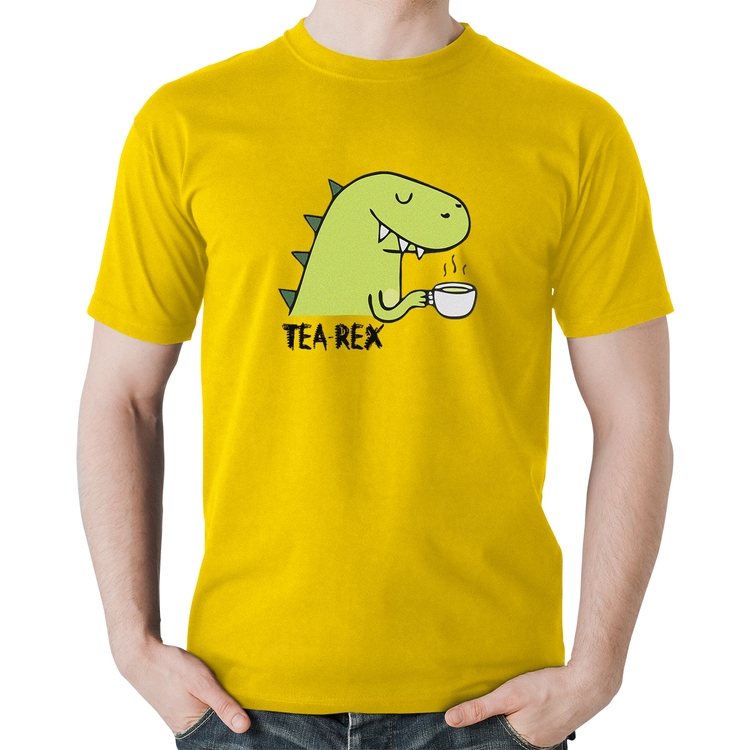 Camiseta Algodão Tea-Rex - Amarela