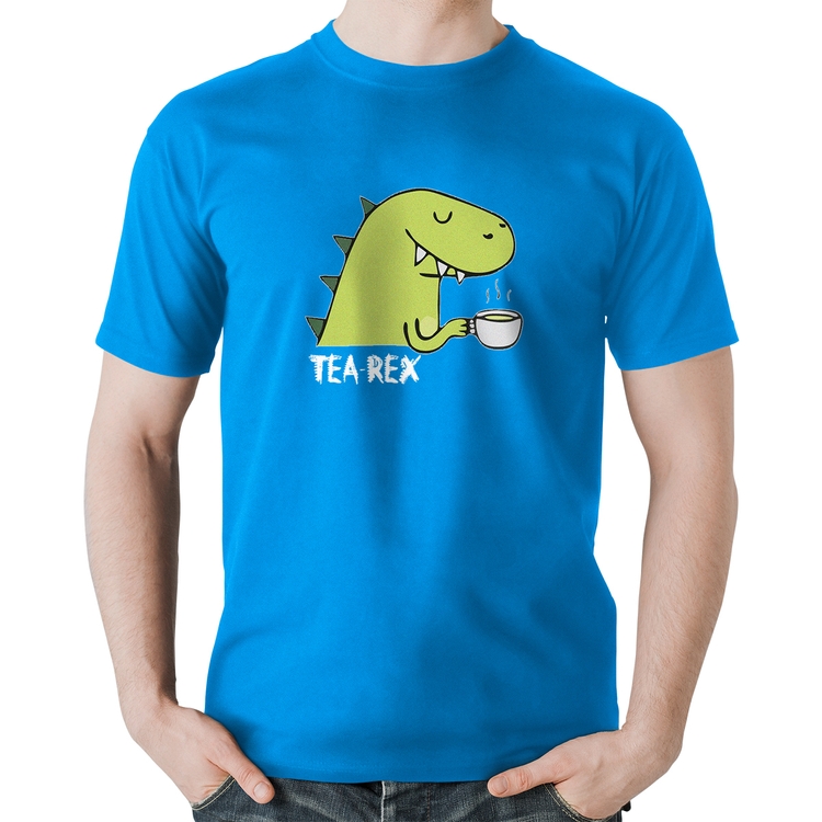 Camiseta Algodão Tea-Rex - Azul
