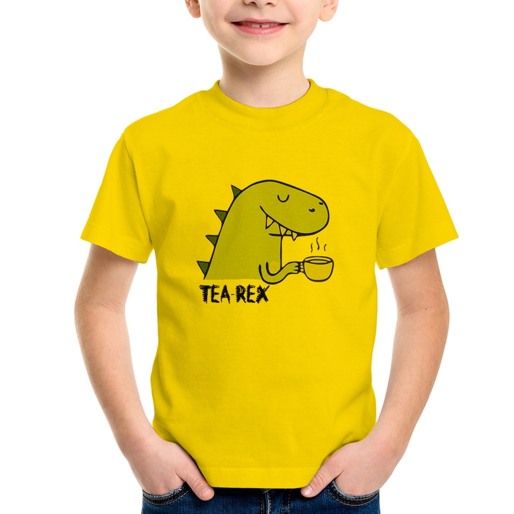 Camiseta Infantil Tea-Rex - Amarela