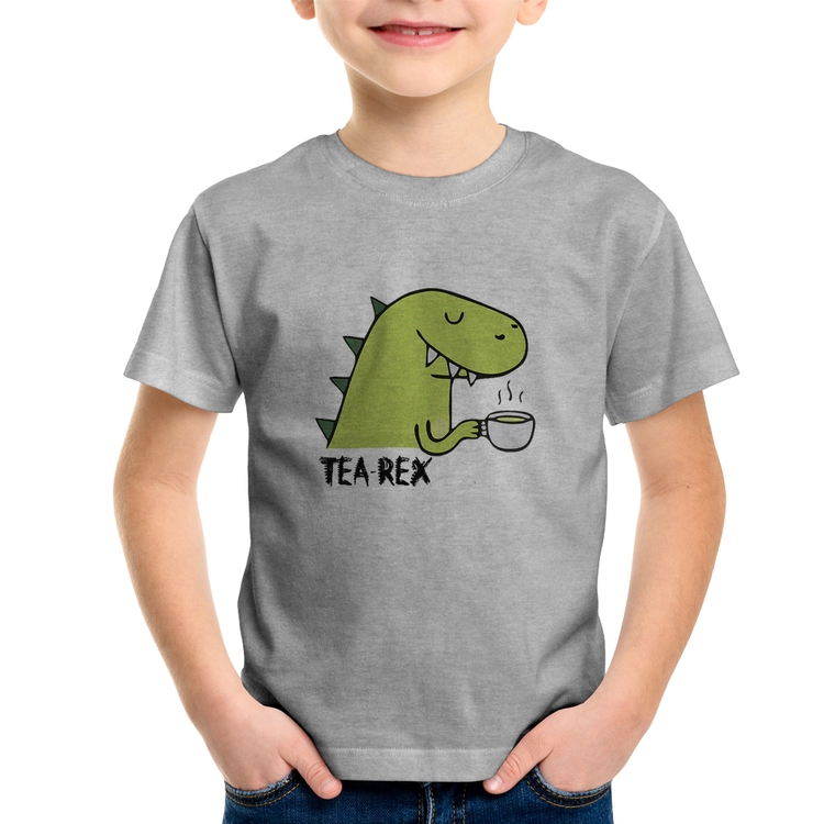 Camiseta Infantil Tea-Rex - Cinza