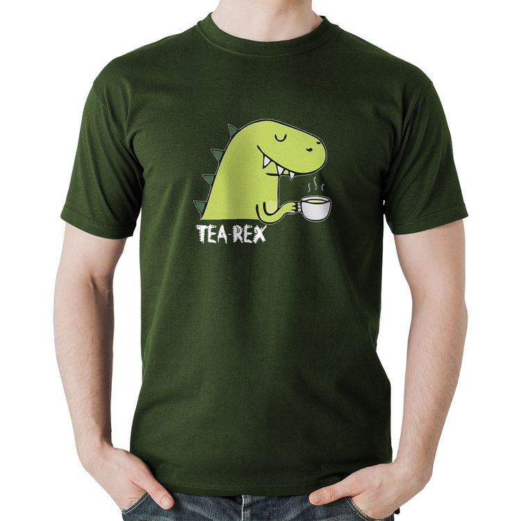 Camiseta Algodão Tea-Rex - Musgo