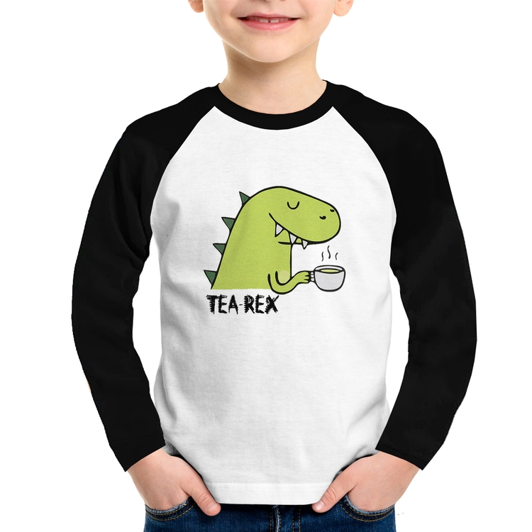 Camiseta Raglan Infantil Tea-Rex Manga Longa