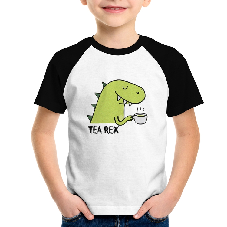 Camiseta Raglan Infantil Tea-Rex