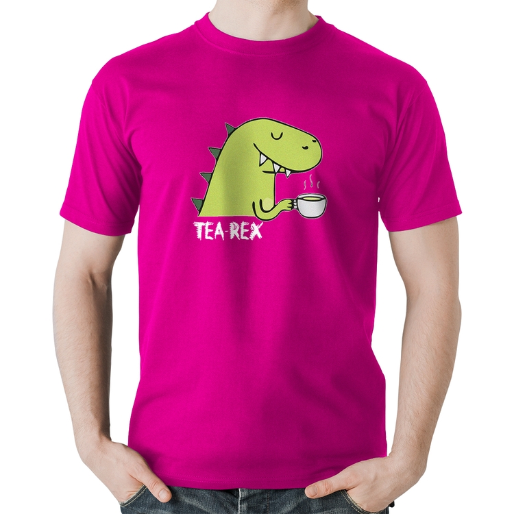Camiseta Algodão Tea-Rex - Rosa