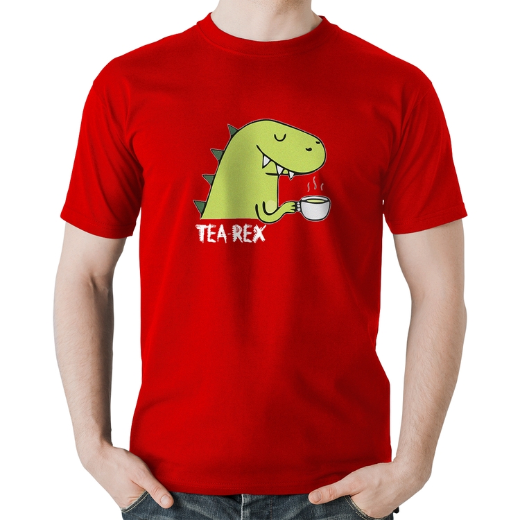 Camiseta Algodão Tea-Rex - Vermelha