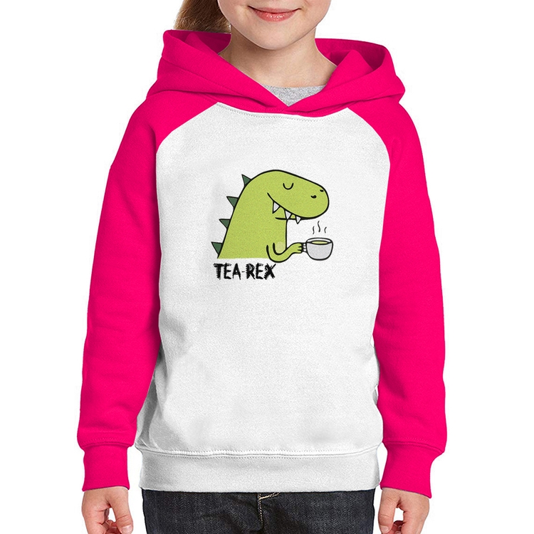 Moletom Infantil Tea-Rex - Branco/Rosa