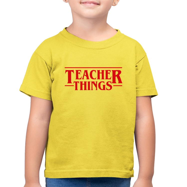Camiseta Algodão Infantil Teacher Things - Amarelo Canário