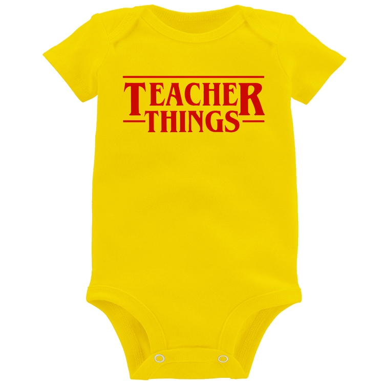 Body Bebê Teacher Things - Amarelo