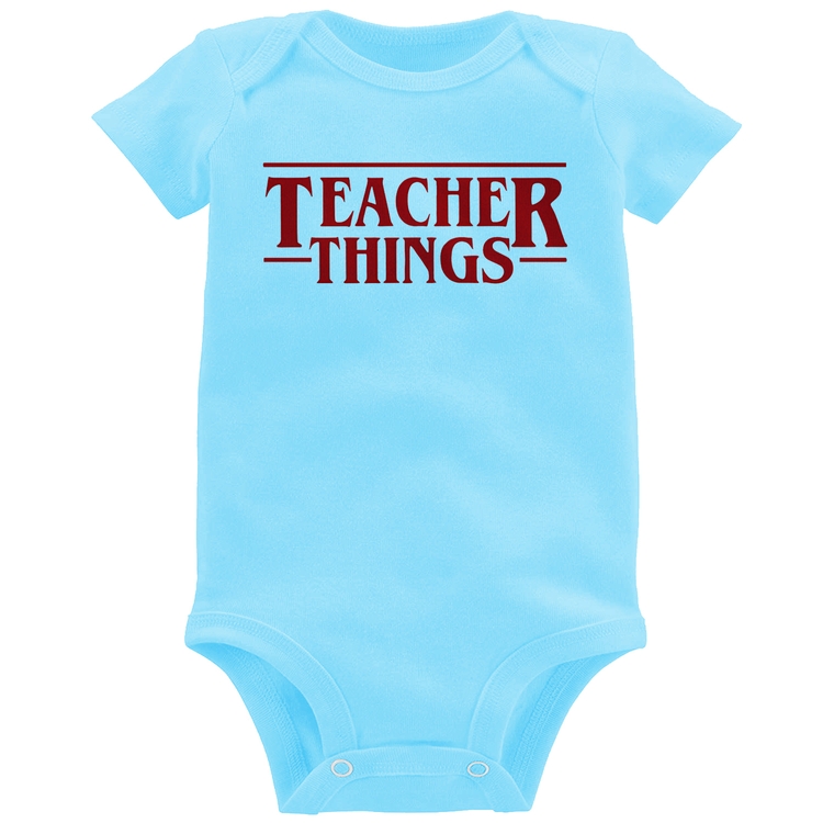 Body Bebê Teacher Things - Azul Bebê