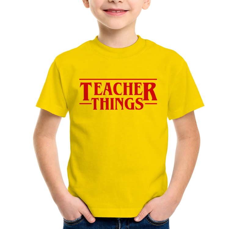 Camiseta Infantil Teacher Things - Amarela