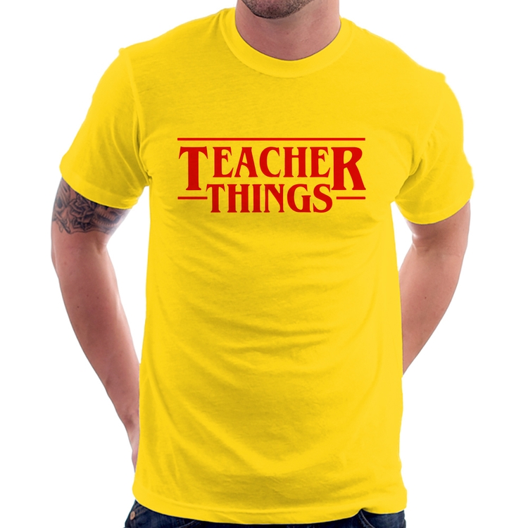 Camiseta Teacher Things - Amarela