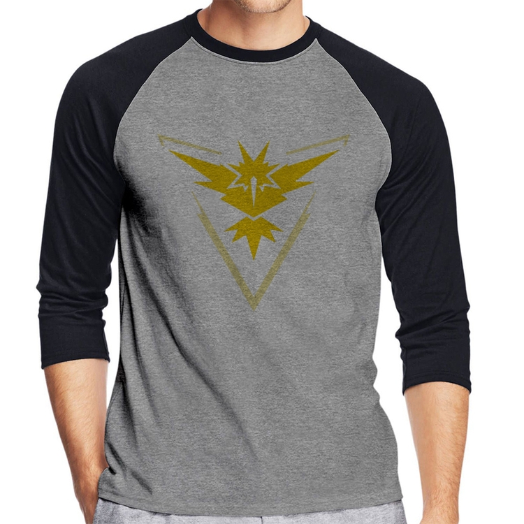 Camiseta Raglan Team Instinct Manga 3/4 - Cinza/Preto