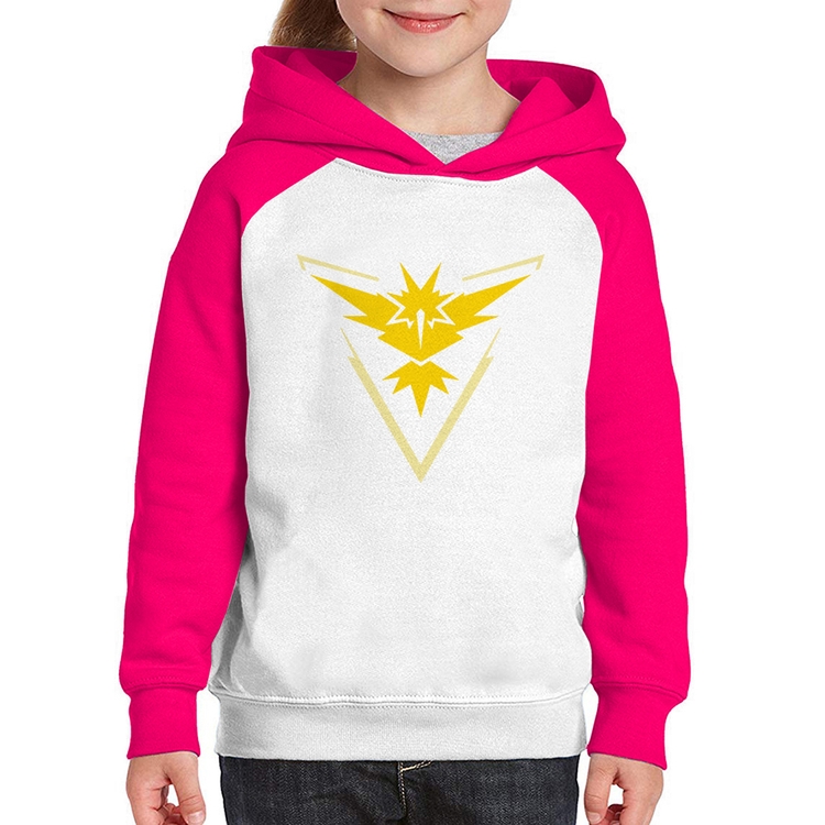 Moletom Infantil Team Instinct - Branco/Rosa