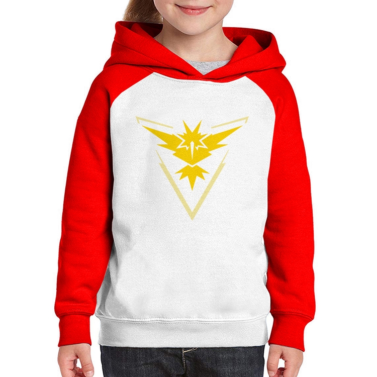 Moletom Infantil Team Instinct - Branco/Vermelho