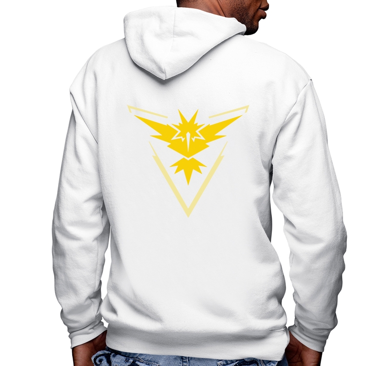 Blusa Moletom Team Instinct Masculina com Capuz e Zíper - Branca
