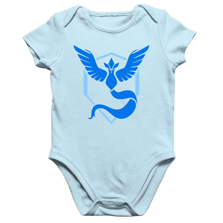 Body Bebê Algodão Team Mystic - Azul Bebê