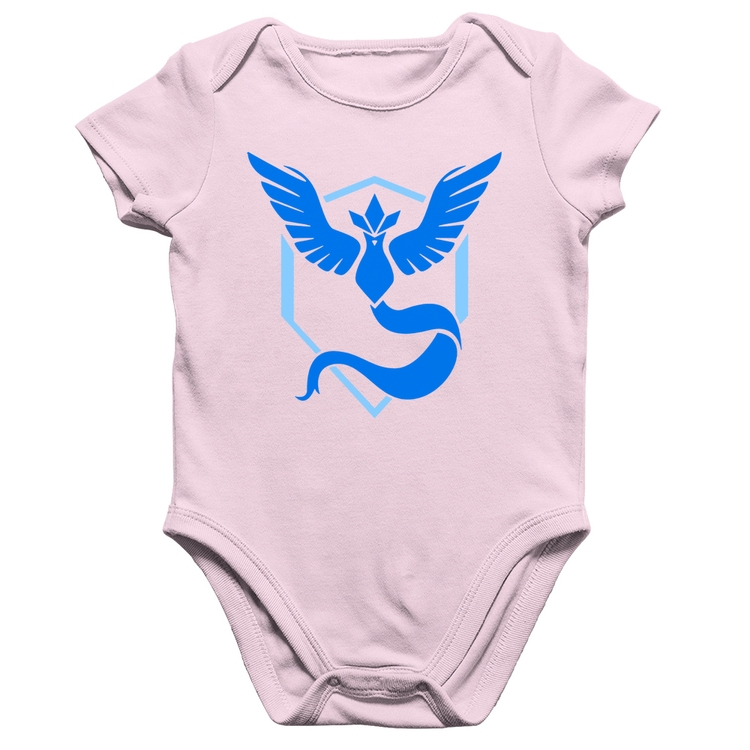 Body Bebê Algodão Team Mystic - Rosa Bebê