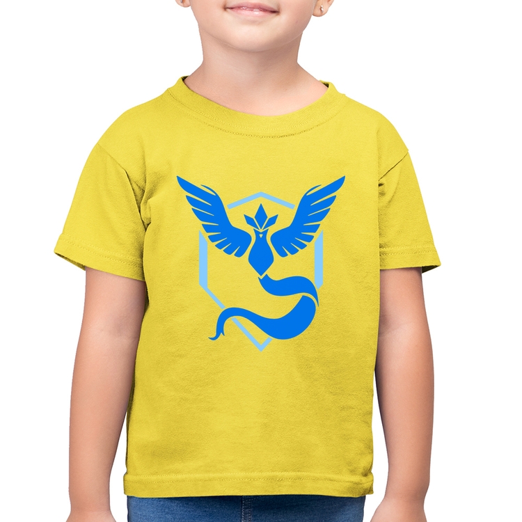 Camiseta Algodão Infantil Team Mystic - Amarelo Canário