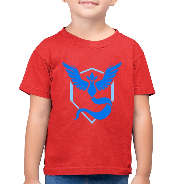 Camiseta Algodão Infantil Team Mystic - Vermelha