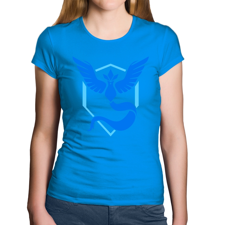 Baby Look Algodão Team Mystic - Azul