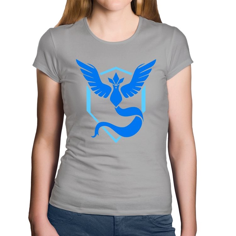 Baby Look Algodão Team Mystic - Cinza
