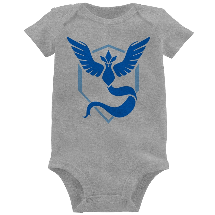 Body Bebê Team Mystic - Cinza