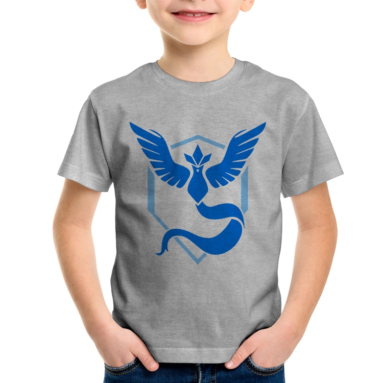 Camiseta Infantil Team Mystic - Cinza