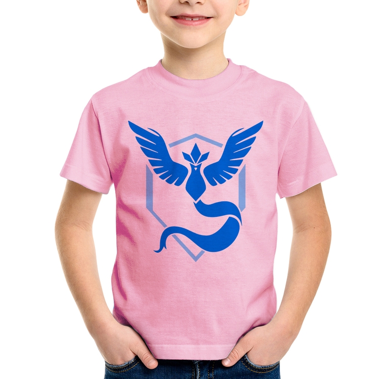 Camiseta Infantil Team Mystic - Rosa Bebê