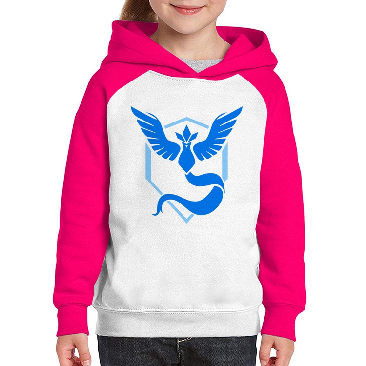 Moletom Infantil Team Mystic - Branco/Rosa