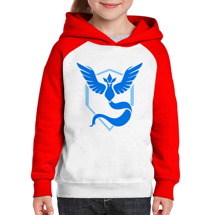 Moletom Infantil Team Mystic - Branco/Vermelho