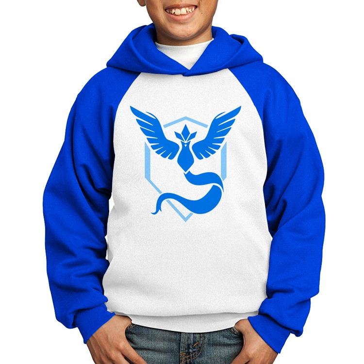 Moletom Infantil Team Mystic - Branco/Azul