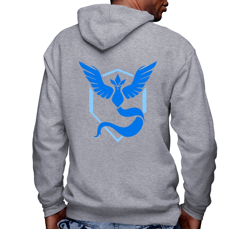 Blusa Moletom Team Mystic Masculina com Capuz e Zíper - Mescla