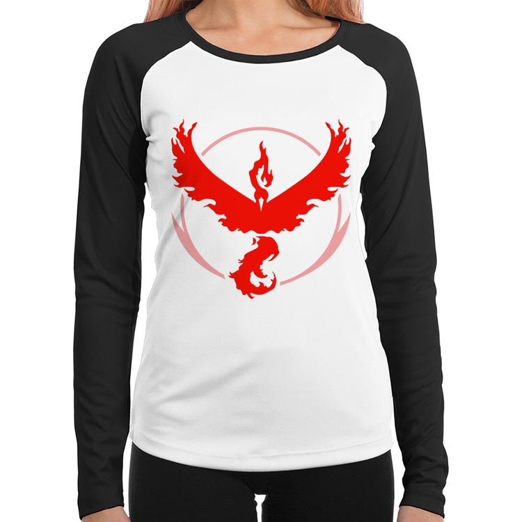 Baby Look Raglan Team Valor Manga Longa