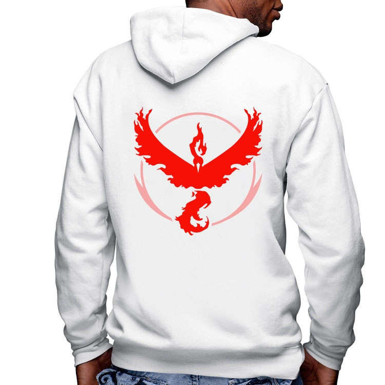 Blusa Moletom Team Valor Masculina com Capuz e Zíper - Branca
