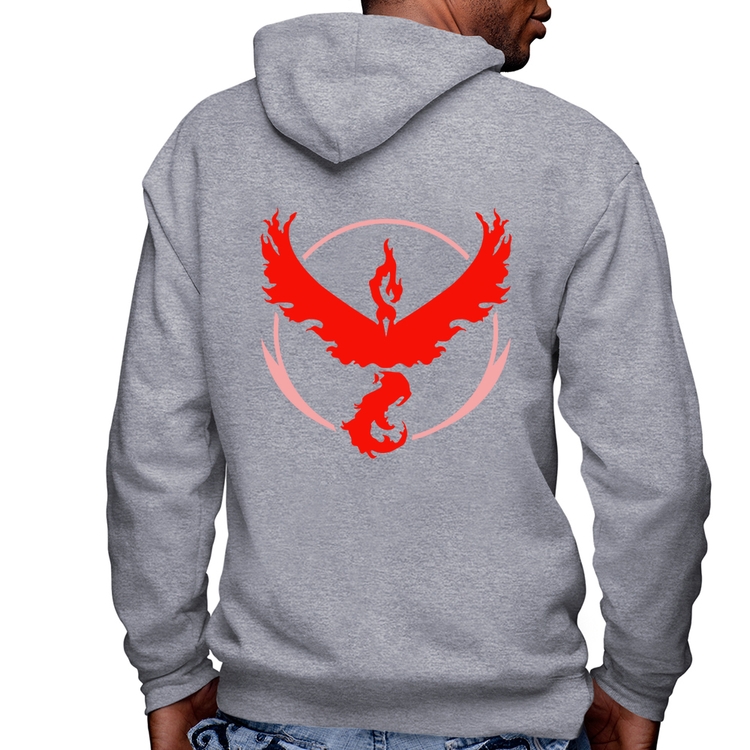 Blusa Moletom Team Valor Masculina com Capuz e Zíper - Mescla